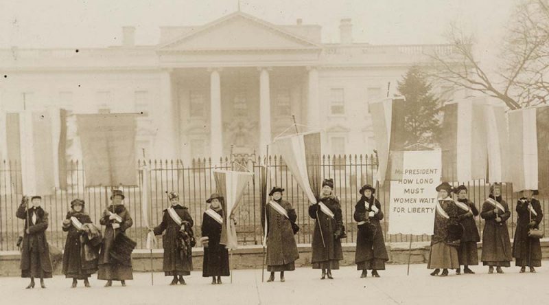 Feminism: the NWP picketing in front of the White House during the First World War