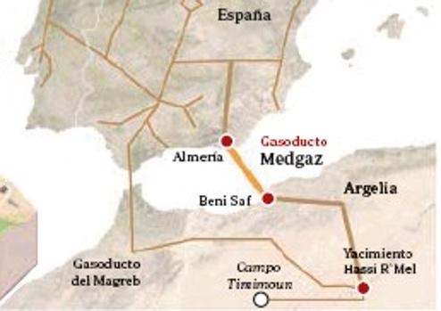 Gas pipelines of the Maghreb and Medgaz