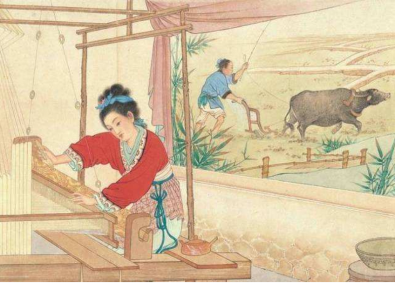 The shift to the slogan 'Men to the plow, women to the loom' was the result of a long decline of Chinese small landholding since the 16th century.