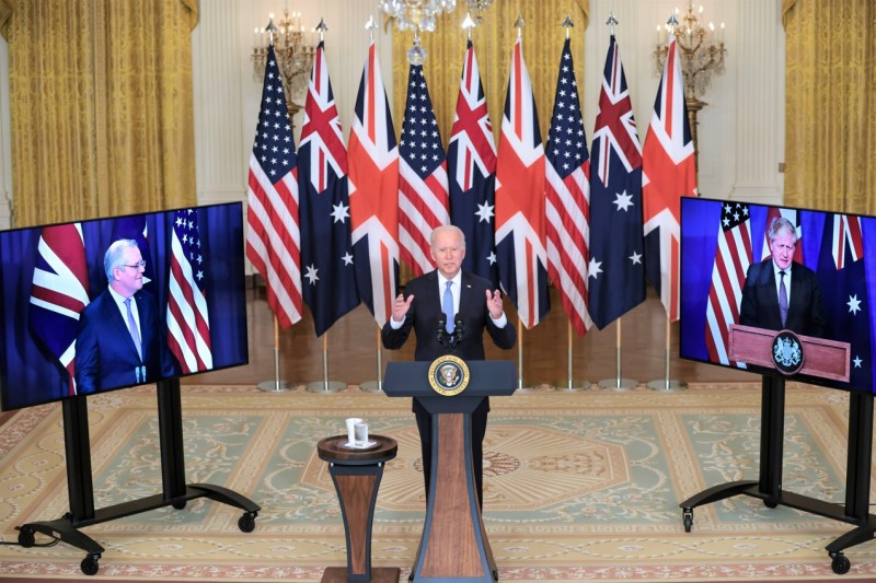 Biden, Morrison and Johnson present AUKUS