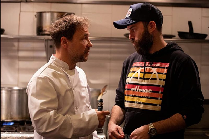 Barantini and Graham during the shooting of 'Boiling Point'.