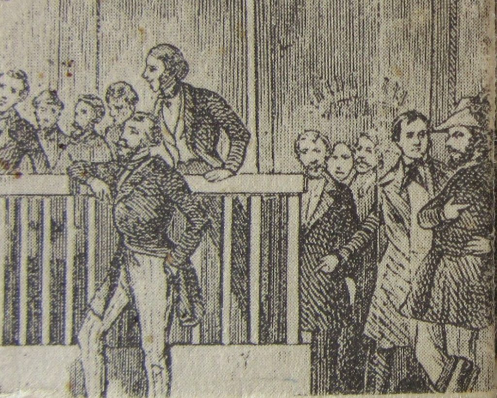 Scene from the second congress of the League of Communists - the first in which Marx and Engels participated - according to an illustration of the time.