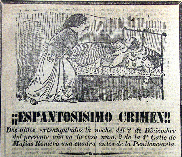 One of the best-known vignettes of heinous crimes by Mexican press illustrator Guadalupe Posada