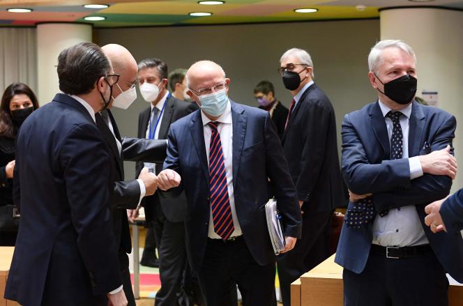 EU foreign ministers at yesterday's summit.