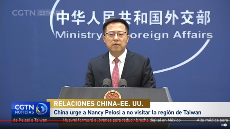 The Chinese foreign ministry spokesman warns of 'harsh consequences' for the US if Pelosi visits Taiwan