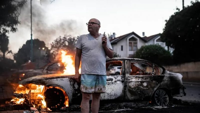 Lod this morning following the burning of a synagogue and the attempted burning of a Muslim cemetery. The war in Gaza threatens to generate a wave of nationalist violence.
