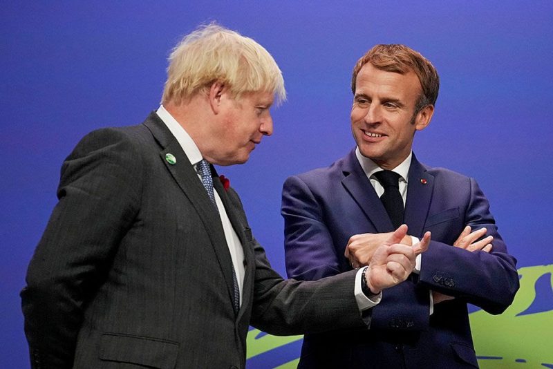 Johnson and Macron at the opening of COP26 in Glasgow