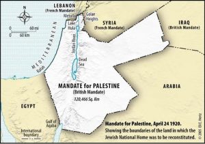 British Mandate in Palestine (including present-day (trans)Jordan and excluding Syria, under French mandate)
