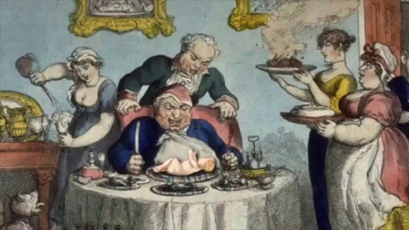 Jonathan Swift in his "A Modest Proposal" sarcastically laid bare the arguments of the new morality, proposing child cannibalism as a solution to famine and disaster in Ireland. The sarcasm would eventually inspire an entire dietary policy in Silicon Valley.