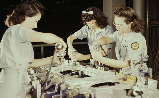 During the Cold War, women workers kept working in war production and civilian industry, while feminism fought to eliminate the legal protections they enjoyed in factories in favor of promoting women engineers and administrators to management positions. 