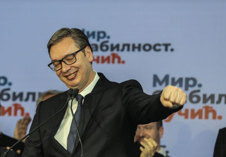 Vucic celebrates victory