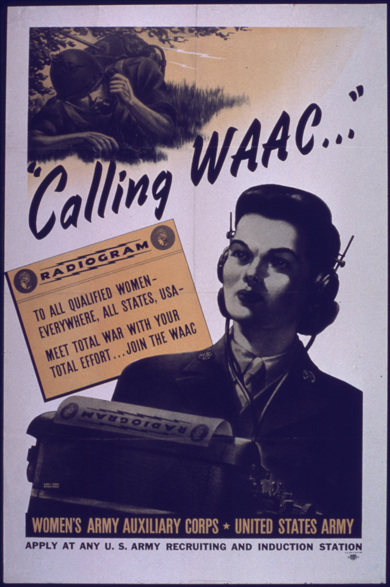 Meet Total War with your Total Effort. Military recruitment poster during World War 2.
