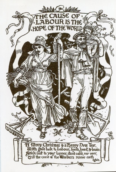 Walter Crane "The cause of Labor is the hope of the World" allegory of the moral dimension of the centrality of work.