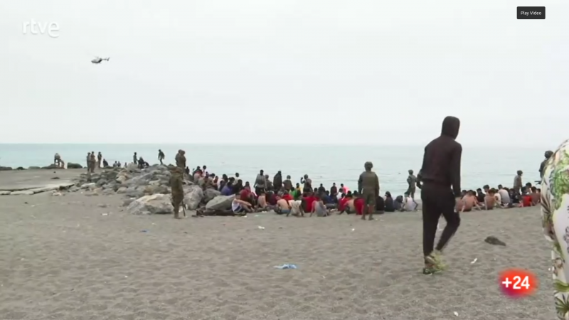 Playa de Benzú hace una hora