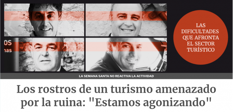 Portada ayer del diario «La Información». La moral antihumana de la pequeña burguesía queda clara en la forma en que expresan la queja por sus malos resultados económicos («estamos agonizando») que atribuyen a los confinamientos, cuando cientos de personas agonizan de verdad cada día.
