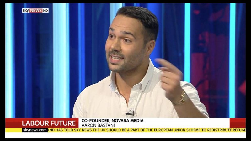 Aaron Bastani, autor de «Fully Automated Luxury Communism» en Sky News