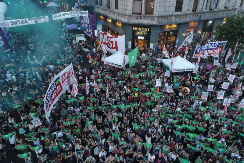 Manifestaciones por la despenalización del aborto en Buenos Aires.
