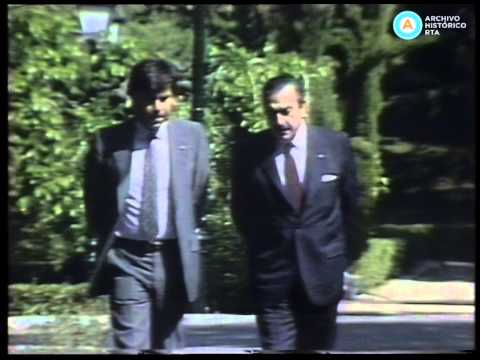 Raúl Alfonsín en la Moncloa con Felipe González en 1984