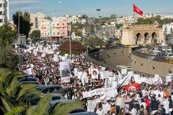 Manifestación de sanitarios en huelga el diciembre pasado