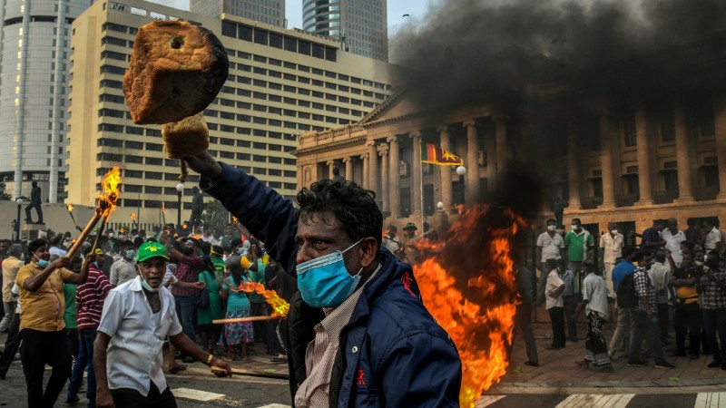 Protestas en Ceilán