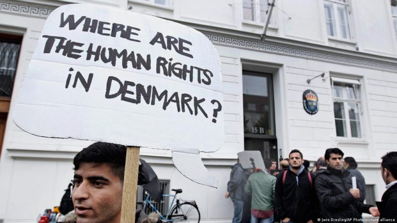 Protest against refugee policy. Denmark.