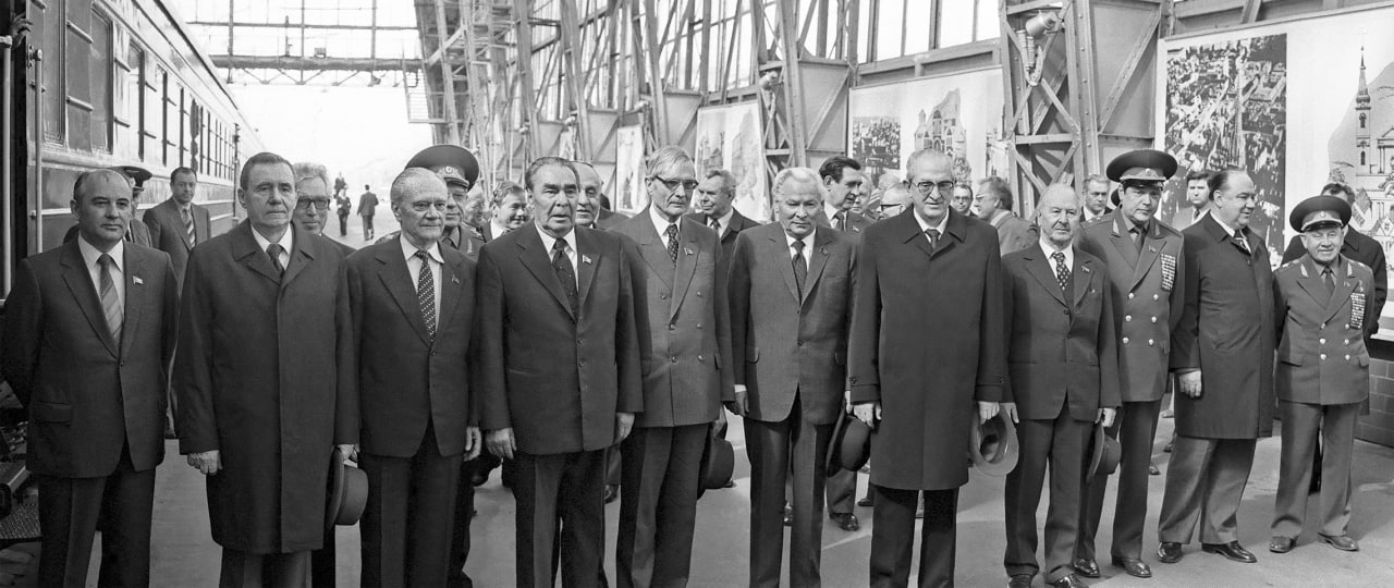 1981, Gorbachev, Andrei Gromyko, Nikolai Tikhonov, Leonid Brezhnev, Mikhail Suslov, Konstantin Chernienko, Yuri Andropov and Boris Ponomarev