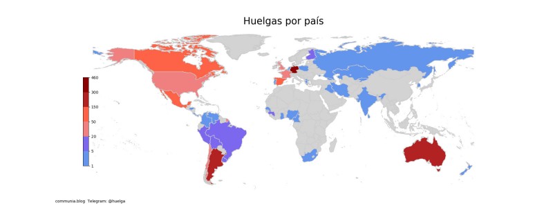 Huelgas registradas en abril de 2022