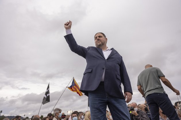 Oriol Junqueras hoy tras salir de prisión a consecuencia de los indultos