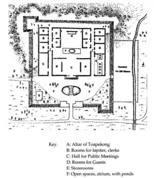 Distribución del edificio principal del Kongsi de Lanfang en 1822