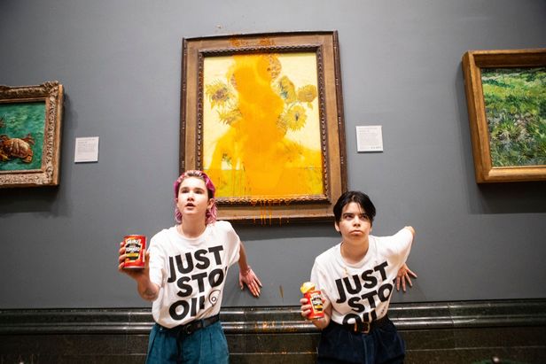 Green vandalism and teen protest in London