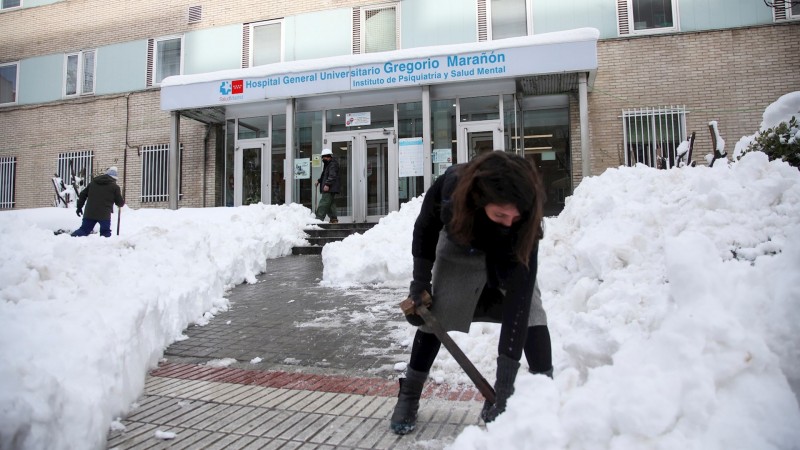 Madrid durante la tormenta de nieve que acompañó a la borrasca Filomena, enero de 2021
