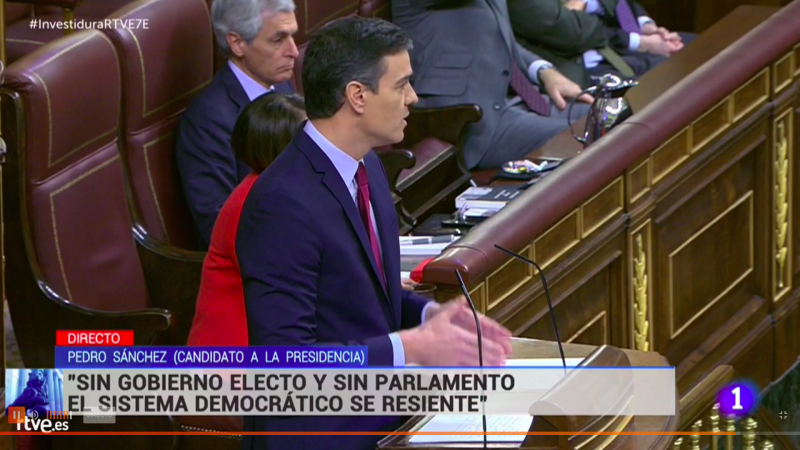 Discurso de investidura de Sánchez en enero de 2020