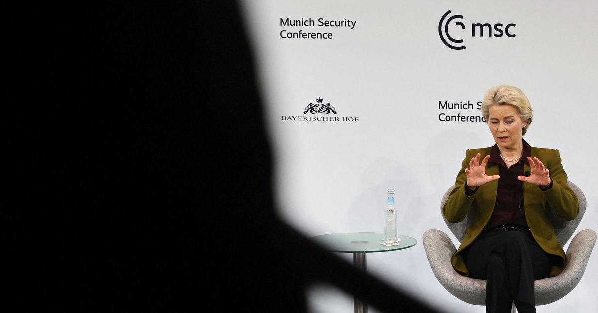 Ursula Von der Leyen presents her plan to turn the Commission into a cartel of the European arms industry at the Munich Security Conference.