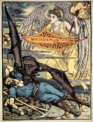 Walter Crane, el capitalismo como  vampiro