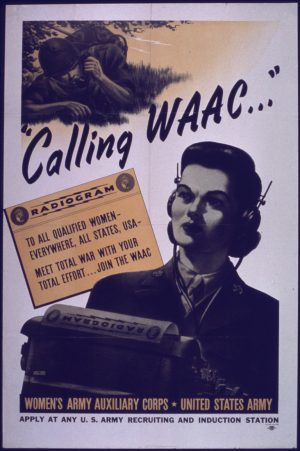 «Descubre la guerra total con tu esfuerzo total». Cartel de reclutamiento militar durante la segunda guerra mundial.